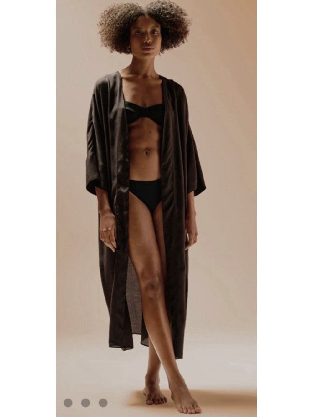 HAIGHT. Knot Front Swim Cover Up Black Dress Size Small NWT $498